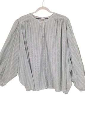Anthropologie Pilcro Sidney Batwing Blouse Shrunken Edition oversized striped